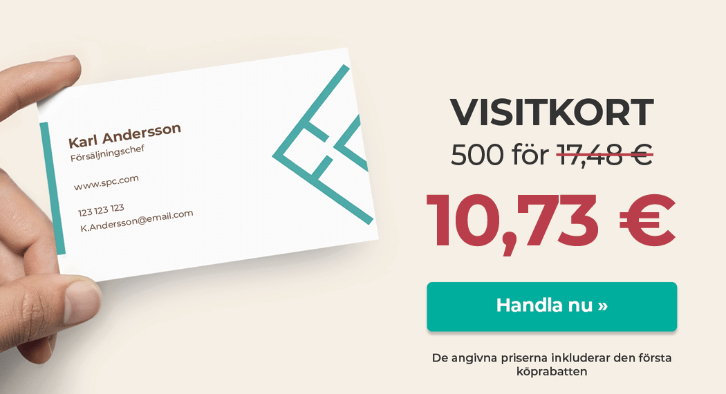 Skriv ut Visitkort till bästa pris. Bra kvalitet och snabb leverans.